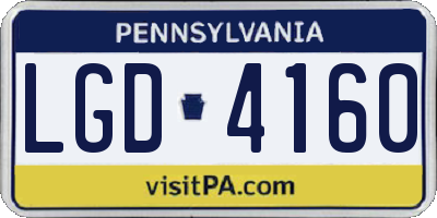PA license plate LGD4160