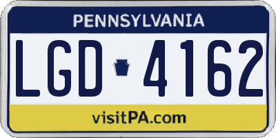 PA license plate LGD4162