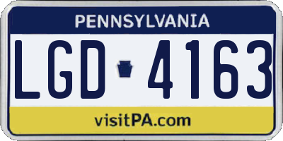 PA license plate LGD4163