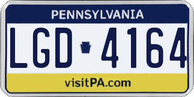 PA license plate LGD4164
