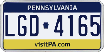 PA license plate LGD4165
