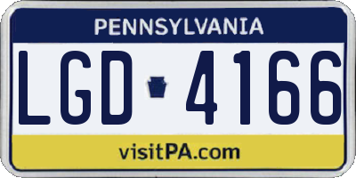 PA license plate LGD4166