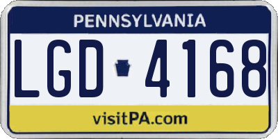 PA license plate LGD4168