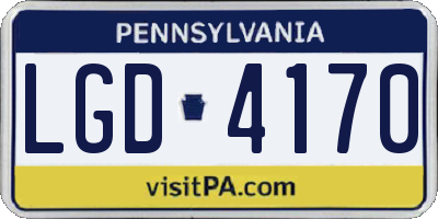 PA license plate LGD4170