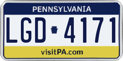 PA license plate LGD4171