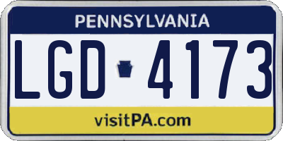 PA license plate LGD4173