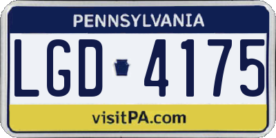 PA license plate LGD4175