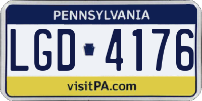 PA license plate LGD4176