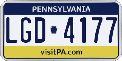 PA license plate LGD4177