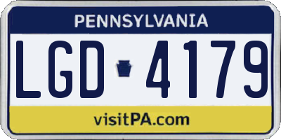 PA license plate LGD4179