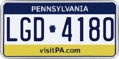 PA license plate LGD4180