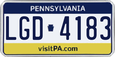 PA license plate LGD4183
