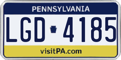 PA license plate LGD4185