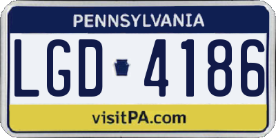 PA license plate LGD4186