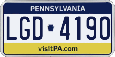 PA license plate LGD4190