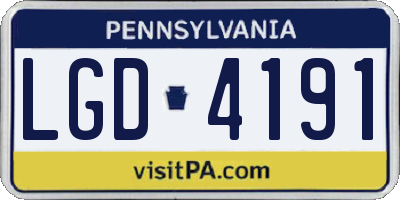 PA license plate LGD4191