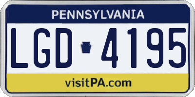 PA license plate LGD4195