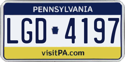 PA license plate LGD4197
