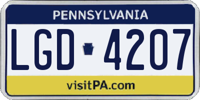 PA license plate LGD4207