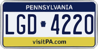 PA license plate LGD4220