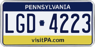 PA license plate LGD4223