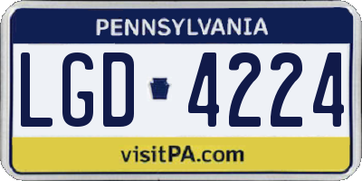 PA license plate LGD4224