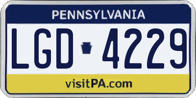 PA license plate LGD4229
