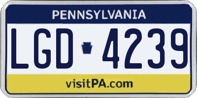 PA license plate LGD4239