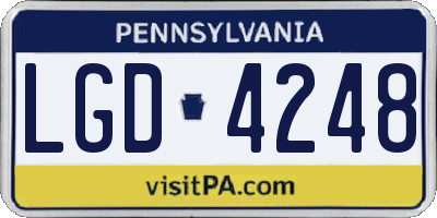 PA license plate LGD4248
