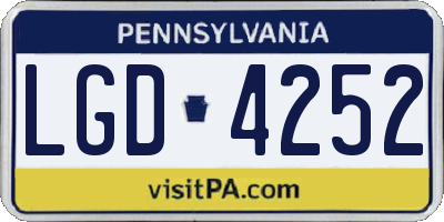 PA license plate LGD4252