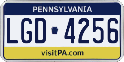 PA license plate LGD4256
