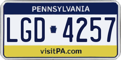 PA license plate LGD4257