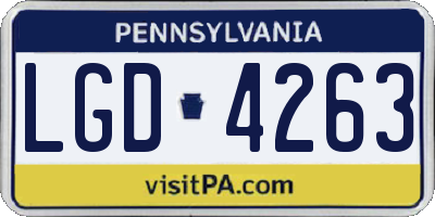PA license plate LGD4263