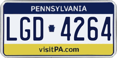 PA license plate LGD4264