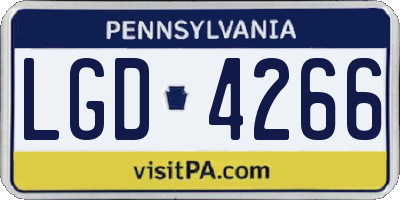 PA license plate LGD4266