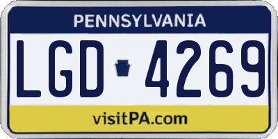 PA license plate LGD4269