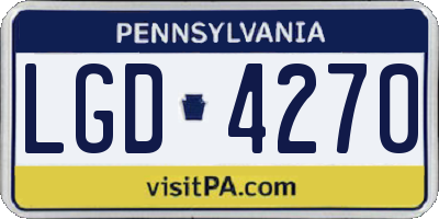 PA license plate LGD4270