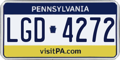 PA license plate LGD4272