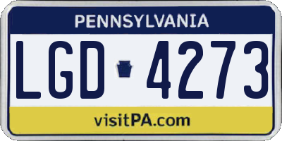 PA license plate LGD4273