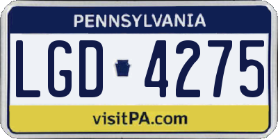PA license plate LGD4275