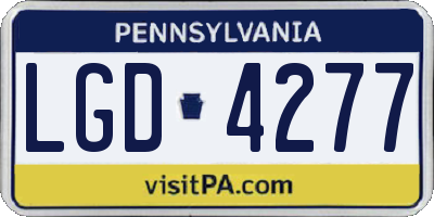 PA license plate LGD4277