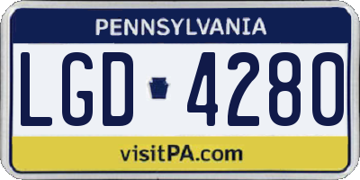 PA license plate LGD4280