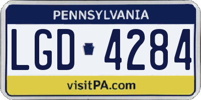 PA license plate LGD4284