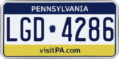 PA license plate LGD4286