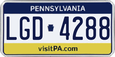 PA license plate LGD4288