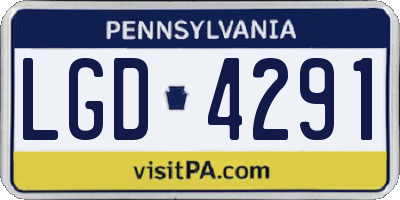 PA license plate LGD4291