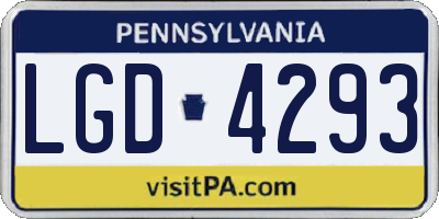PA license plate LGD4293
