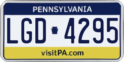 PA license plate LGD4295