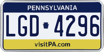 PA license plate LGD4296