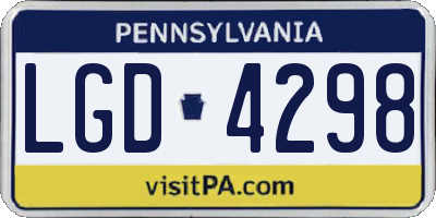 PA license plate LGD4298